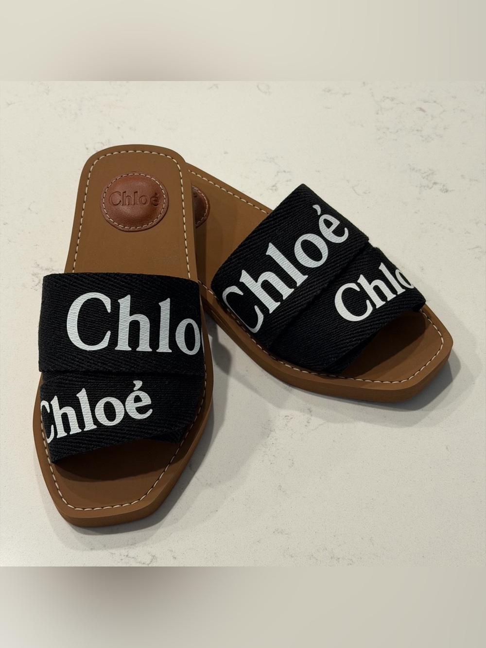 Chloé Woody Logo Slides - EU 35 - US 5